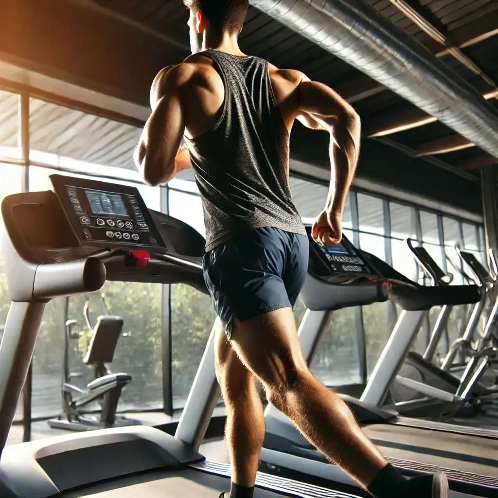 A man running on a treadmill